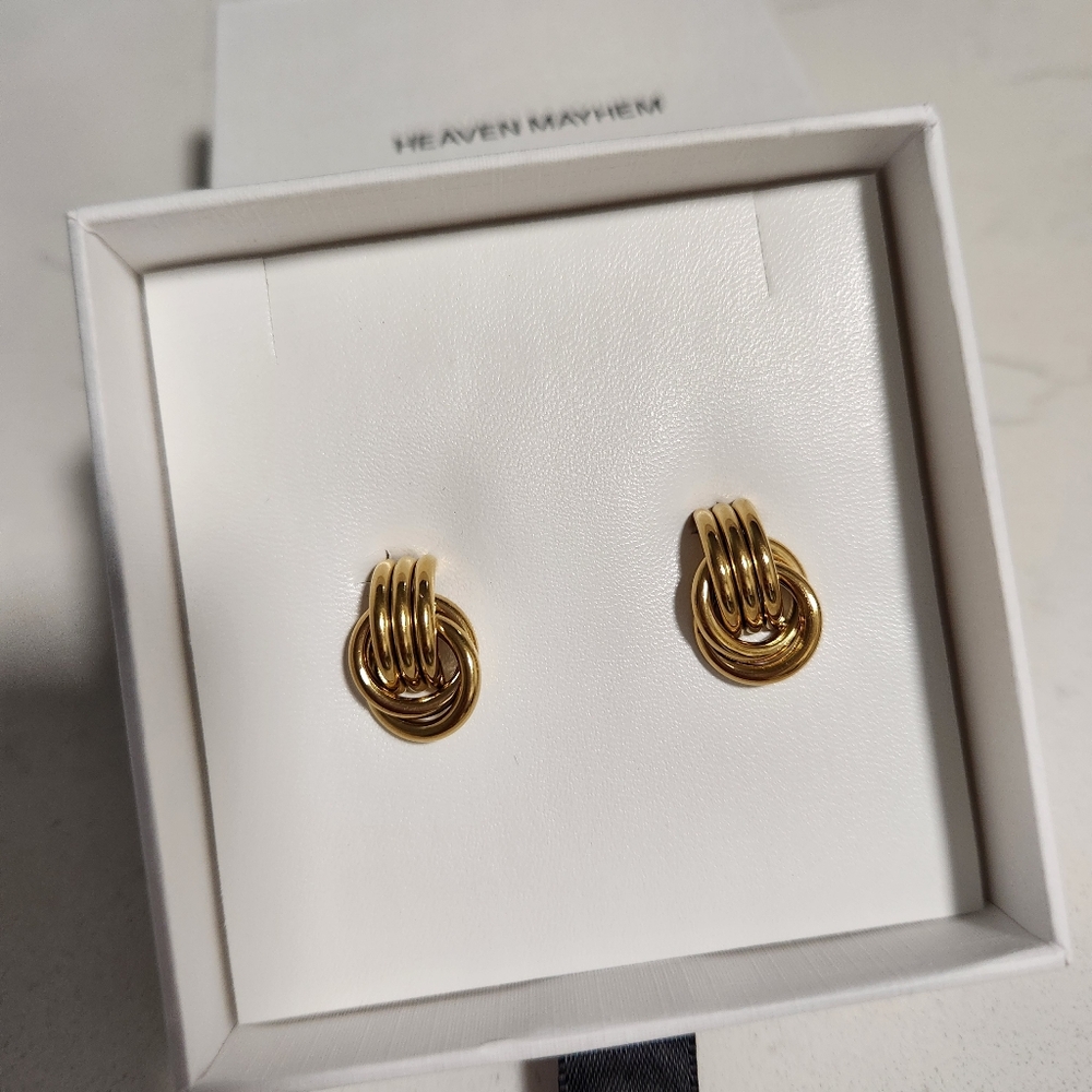 NEW Heaven Mayhem - Gold Micro Knot Earrings